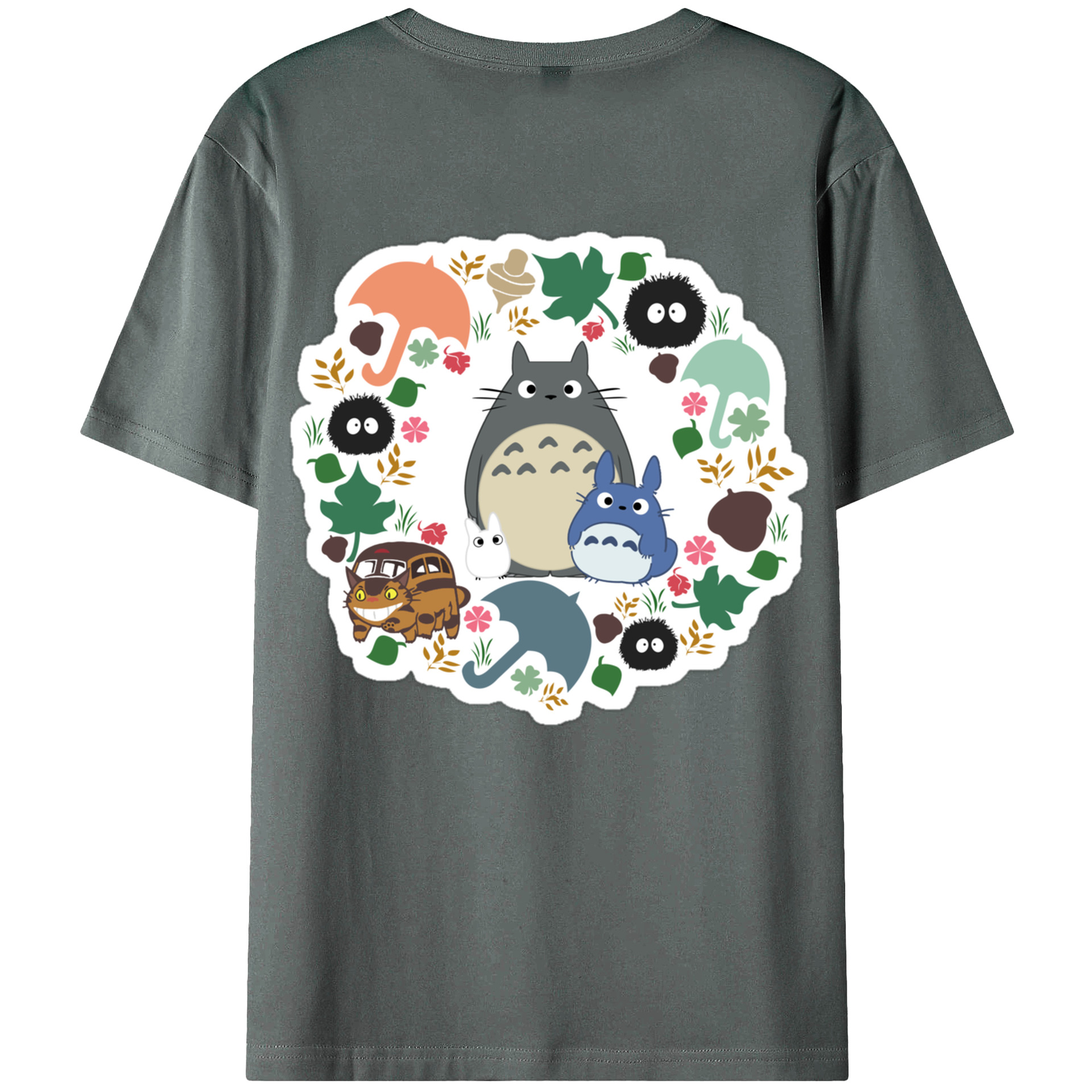 （画像用） となりのトトロ 草壁メイ 草壁サツキ My Neighbor Totoro Satsuki Kusakabe Mei Kusakabe 綿100％ メンズ半袖Tシャツ（バックプリント） 通気性